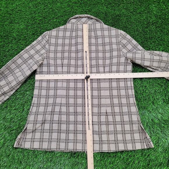 Vintage 70s MOD Blazer Plaid Jacket Womens M/L 21x28 Brown - Picture 4 of 10